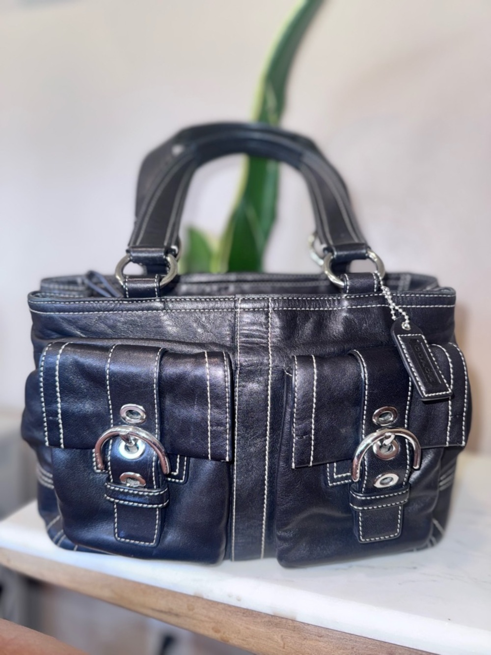 Vintage Coach black SoHo w/hangtag clean!